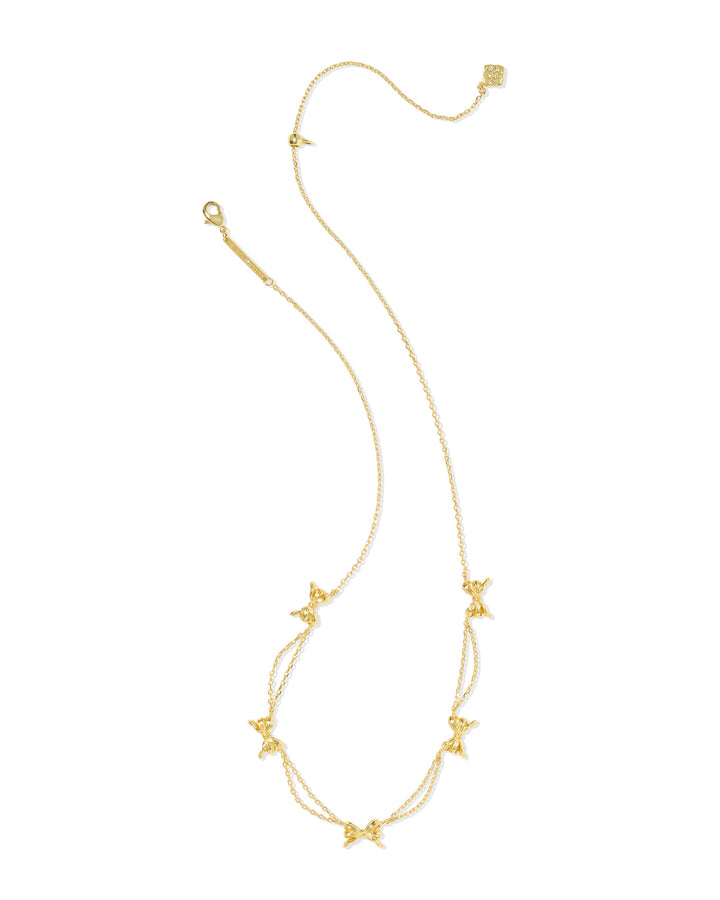 KENDRA SCOTT: GOLD BOW STRAND NECKLACE