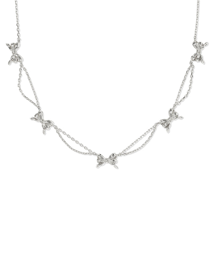 KENDRA SCOTT: RHODIUM BOW STRAND NECKLACE