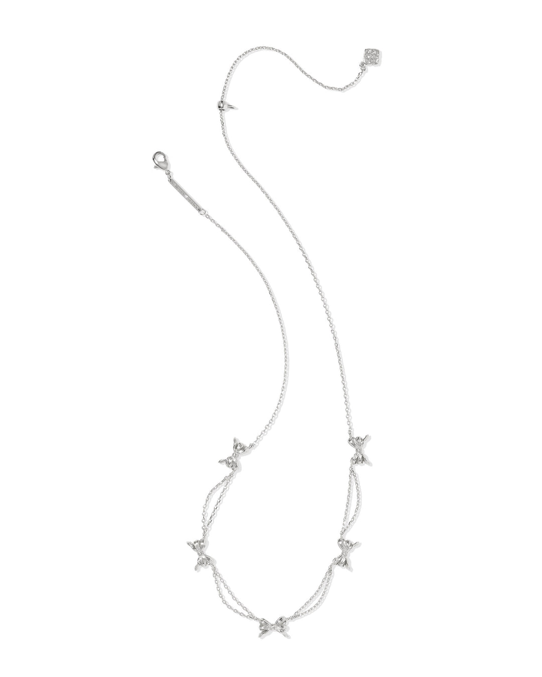 KENDRA SCOTT: RHODIUM BOW STRAND NECKLACE