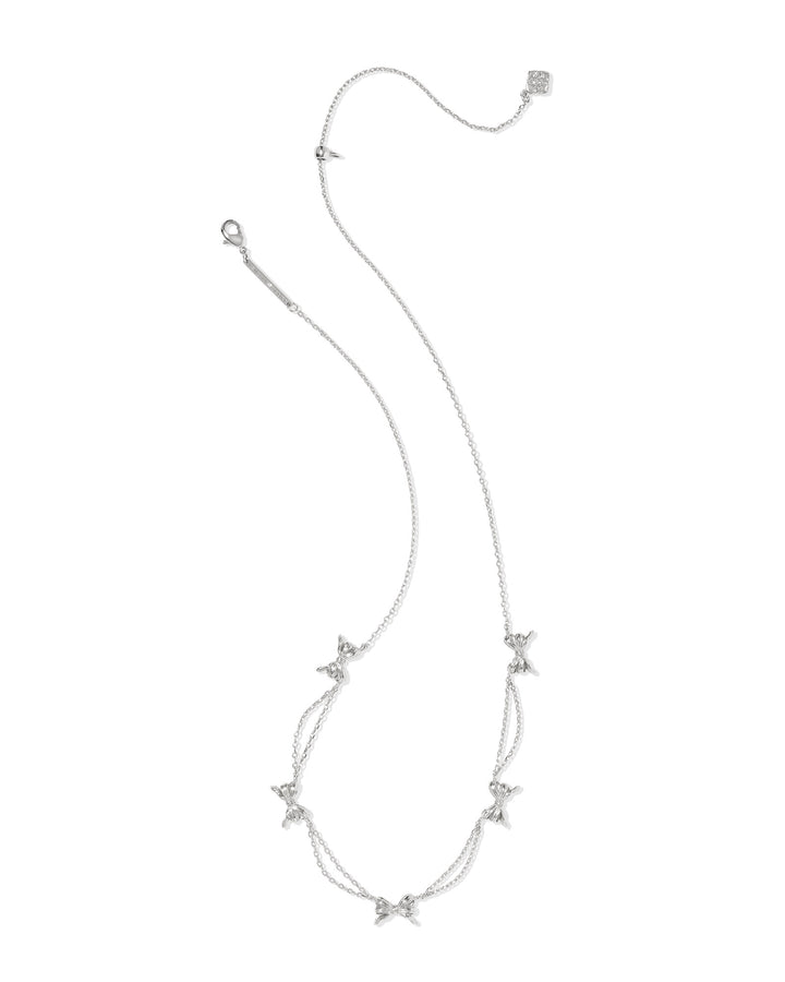 KENDRA SCOTT: RHODIUM BOW STRAND NECKLACE
