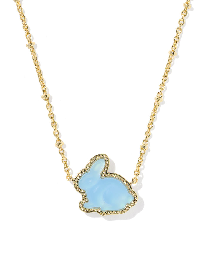 KENDRA SCOTT: BUNNY SHORT PENDANT NECKLACE-BLUE