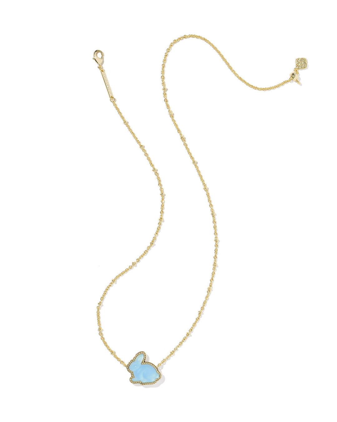 KENDRA SCOTT: BUNNY SHORT PENDANT NECKLACE-BLUE