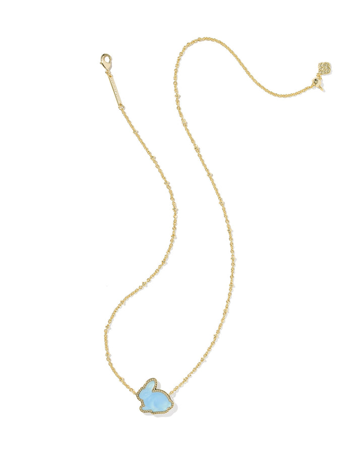 KENDRA SCOTT: BUNNY SHORT PENDANT NECKLACE-BLUE