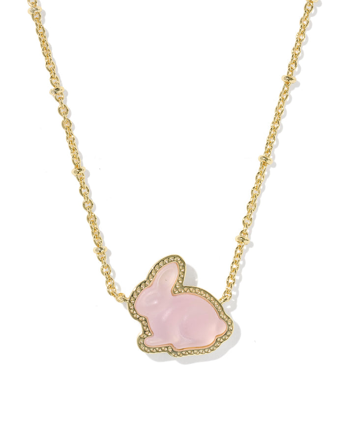 KENDRA SCOTT: BUNNY SHORT PENDANT NECKLACE-PINK