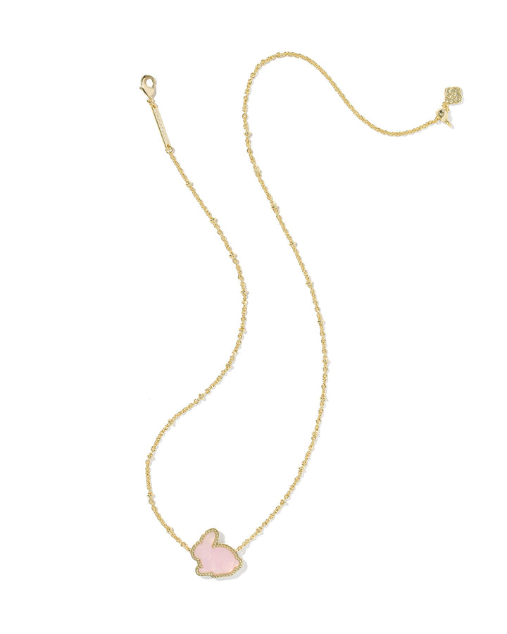 KENDRA SCOTT: BUNNY SHORT PENDANT NECKLACE-PINK