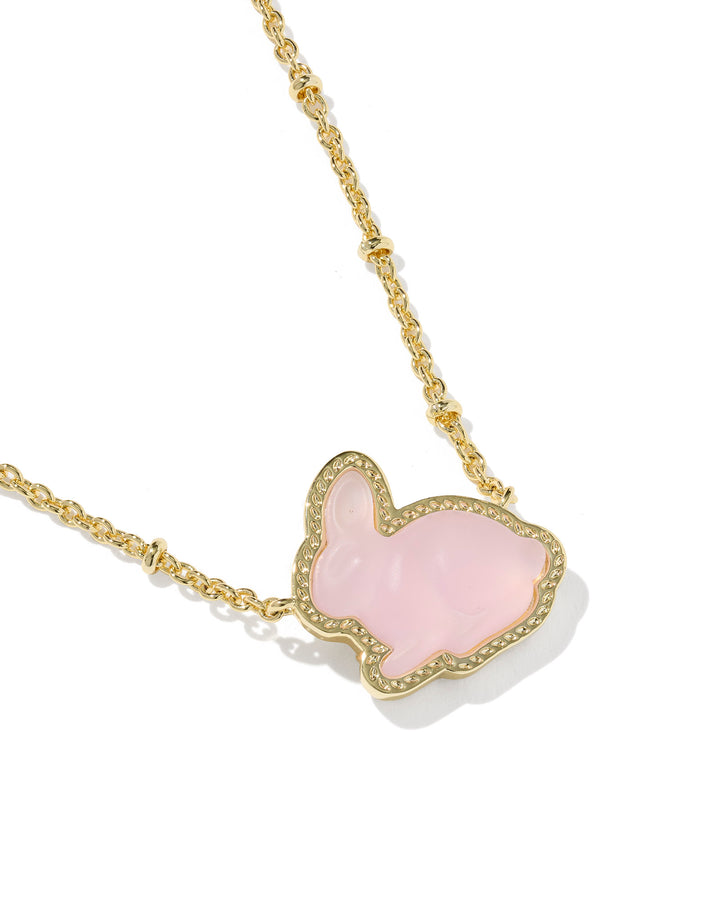 KENDRA SCOTT: BUNNY SHORT PENDANT NECKLACE-PINK