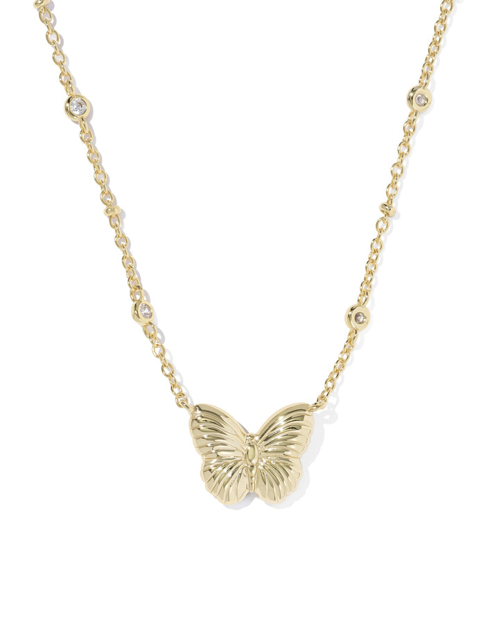 KENDRA SCOTT: GOLD/IVORY MOP CAILEY BUTTERFLY NECKLACE