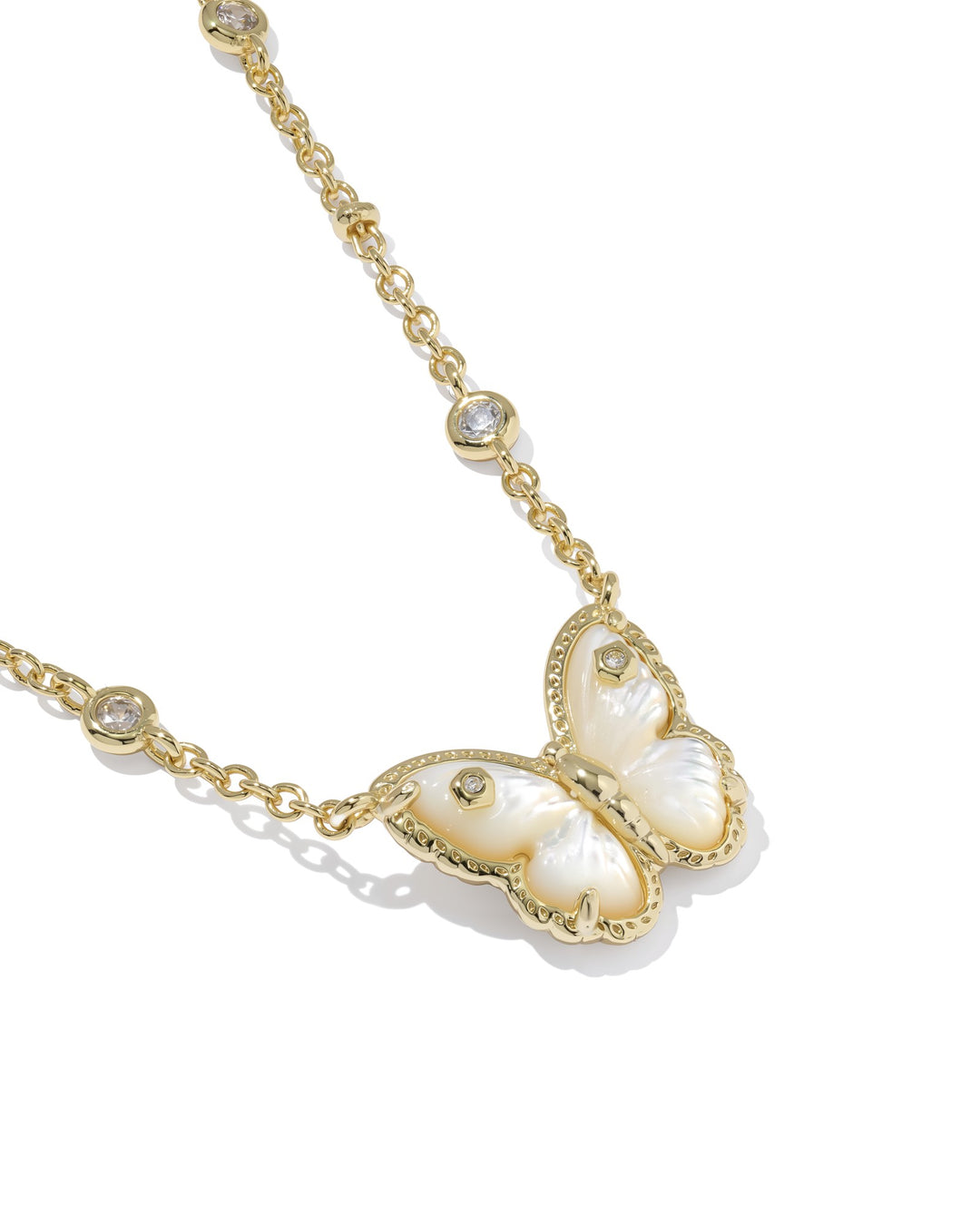 KENDRA SCOTT: GOLD/IVORY MOP CAILEY BUTTERFLY NECKLACE