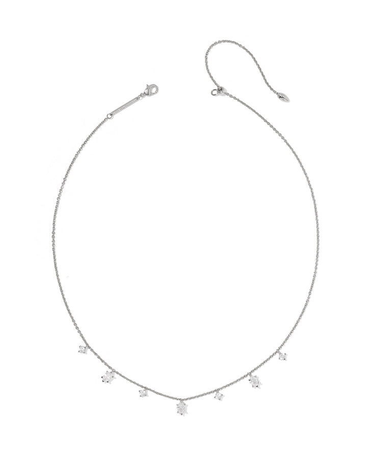KENDRA SCOTT: RHODIUM CZ CAILIN DELICATE STRAND NECKLACE