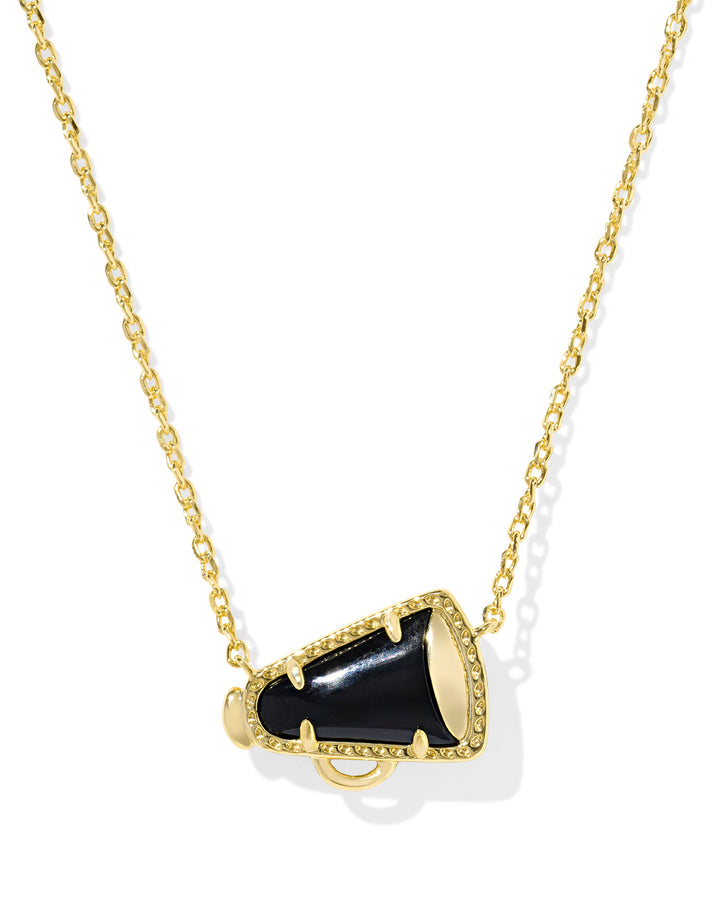 KENDRA SCOTT: BLACK AGATE CHEER PENDANT NECKLACE