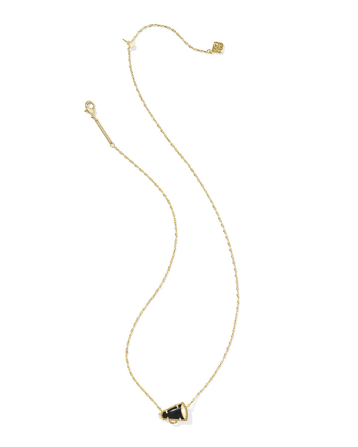 KENDRA SCOTT: BLACK AGATE CHEER PENDANT NECKLACE