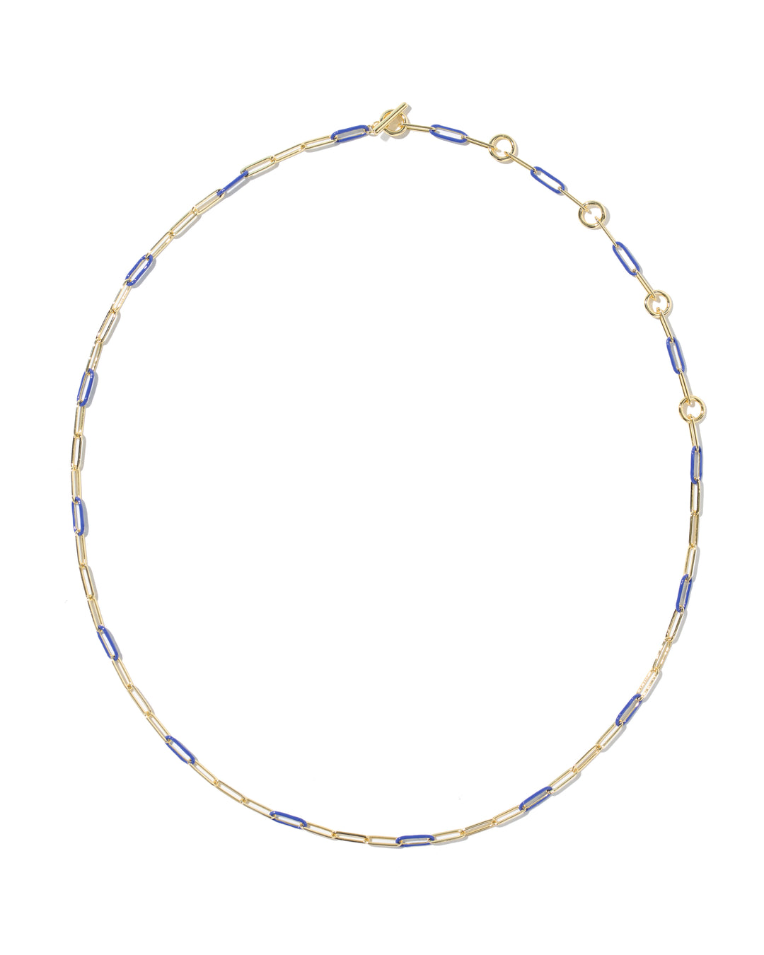 KENDRA SCOTT: COURTNEY ENAMEL PAPERCLIP NECKLACE - COBALT BLUE