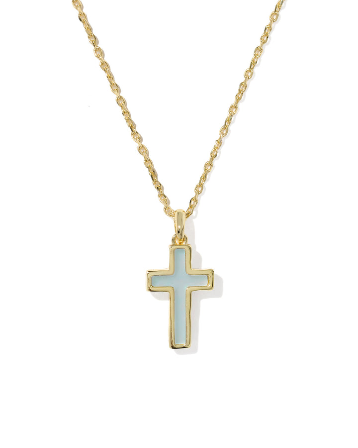 KENDRA SCOTT: CROSS PENDANT-BLUE