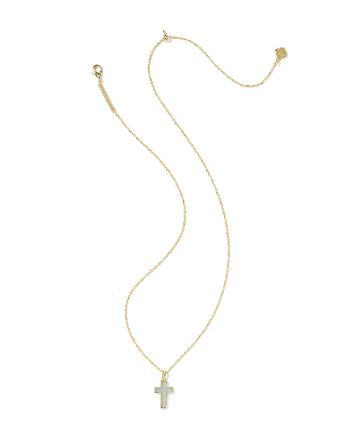 KENDRA SCOTT: CROSS PENDANT-BLUE