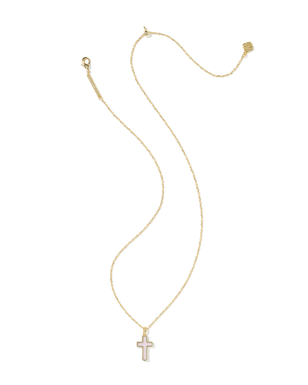 KENDRA SCOTT: CROSS NECKLACE-PINK