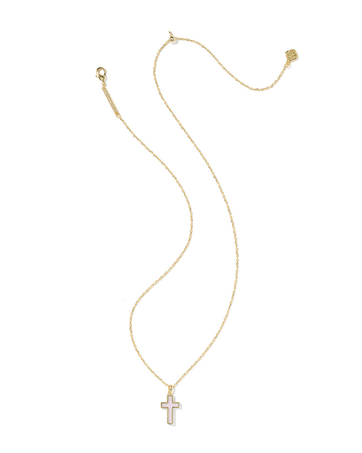 KENDRA SCOTT: CROSS NECKLACE-PINK