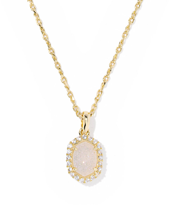 KENDRA SCOTT: GOLD IRIDESCENT DAPHNE CRYSTAL FRAME NECKLACE