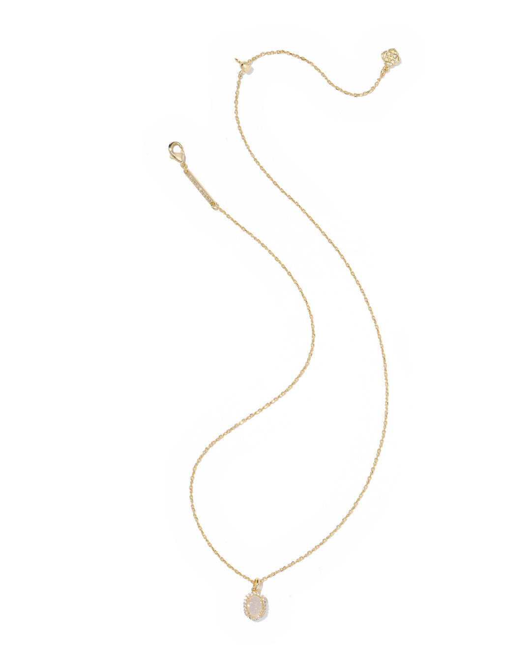 KENDRA SCOTT: GOLD IRIDESCENT DAPHNE CRYSTAL FRAME NECKLACE