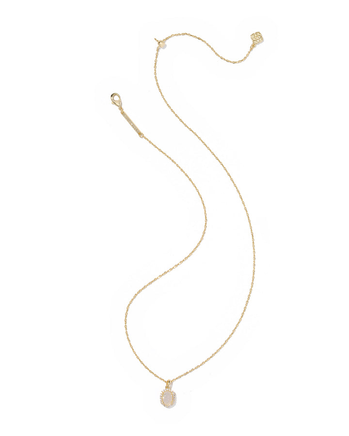KENDRA SCOTT: GOLD IRIDESCENT DAPHNE CRYSTAL FRAME NECKLACE
