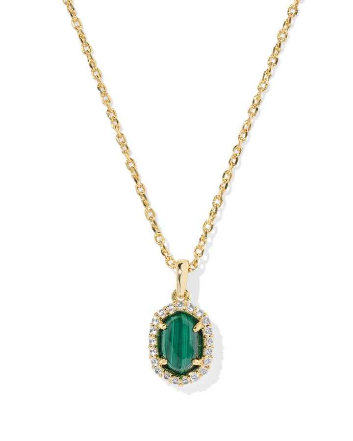 KENDRA SCOTT: GREEN MALACHITE DAPHNE CRYSTAL FRAME NECKLACE