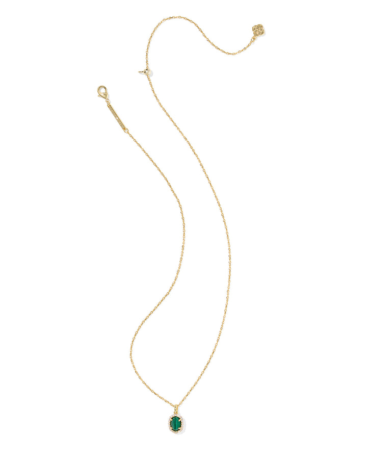 KENDRA SCOTT: GREEN MALACHITE DAPHNE CRYSTAL FRAME NECKLACE