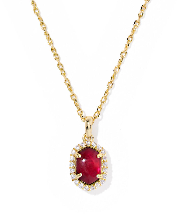 KENDRA SCOTT: DARK BURGUNDY DAPHNE CRYSTAL FRAME NECKLACE