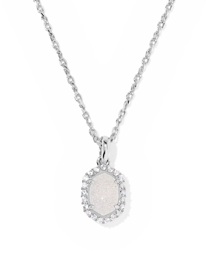 KENDRA SCOTT: RHODIUM IRIDESCENT DAPHNE CRYSTAL FRAME NECKLACE