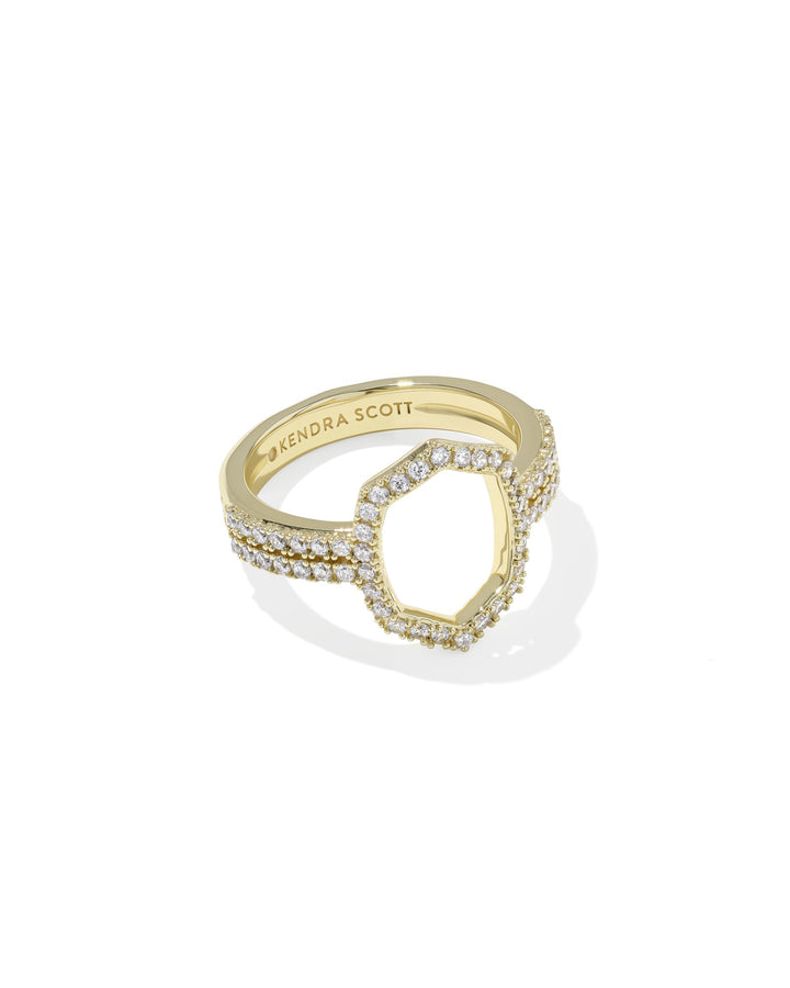 KENDRA SCOTT: DAPHNE PAVE COCKTAIL RING-GOLD