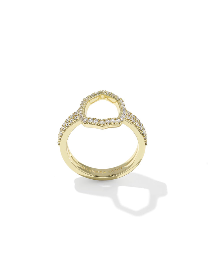 KENDRA SCOTT: DAPHNE PAVE COCKTAIL RING-GOLD