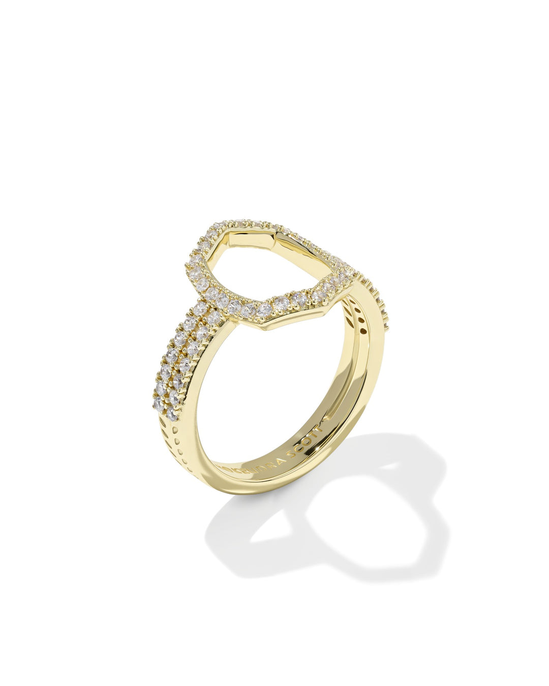 KENDRA SCOTT: DAPHNE PAVE COCKTAIL RING-GOLD