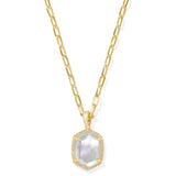 KENDRA SCOTT: DAPHNE PAVE FRAMED PENDANT NECKLACE