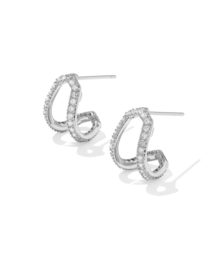 KENDRA SCOTT: PAVE HUGGIE-RHODIUM