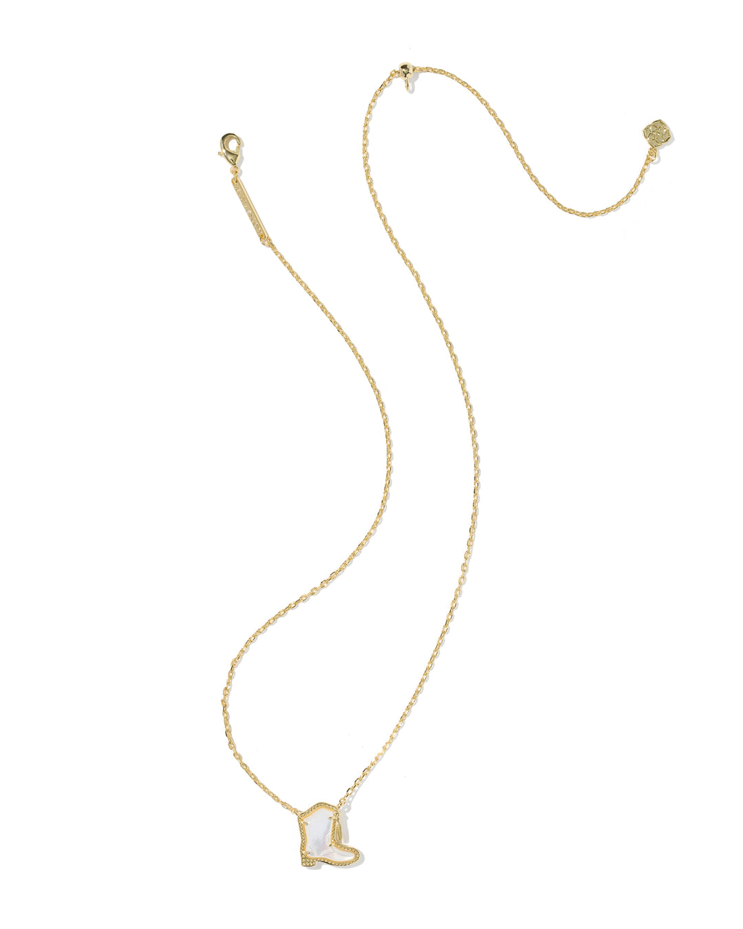 KENDRA SCOTT: GOLD DRILL BOOT PENDANT NECKLACE