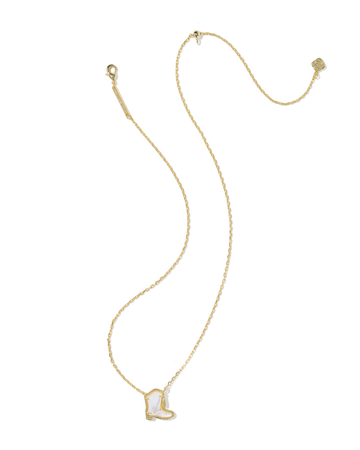 KENDRA SCOTT: GOLD DRILL BOOT PENDANT NECKLACE