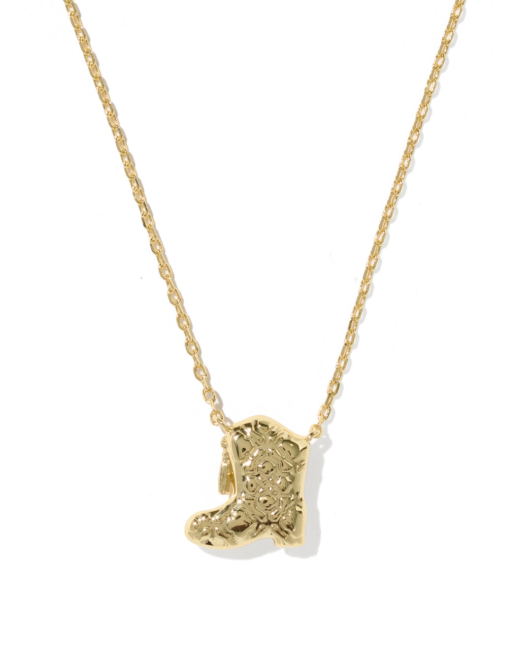KENDRA SCOTT: GOLD DRILL BOOT PENDANT NECKLACE