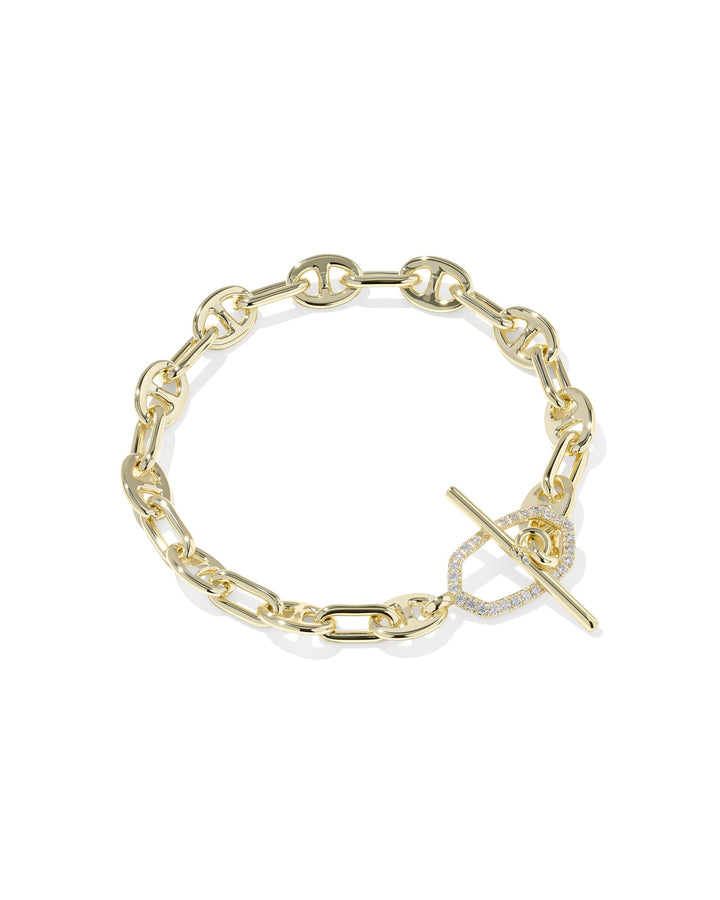 KENDRA SCOTT: ELAINA TOGGLE & LINK CHAIN BRACELET-GOLD