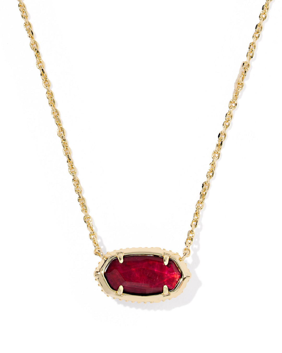 KENDRA SCOTT: DARK BURGUNDY ELISA BOW PENDANT NECKLACE