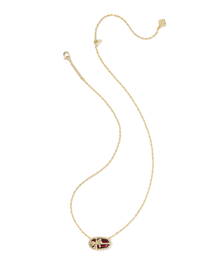 KENDRA SCOTT: DARK BURGUNDY ELISA BOW PENDANT NECKLACE