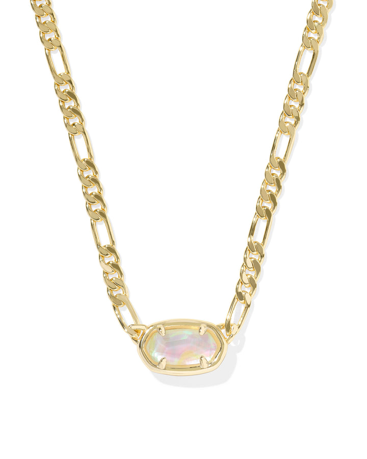 KENDRA SCOTT: IRIDESCENT ABALONE ELISA FIGARO CHAIN PENDANT