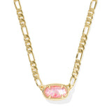 KENDRA SCOTT: PINK IRIDESCENT ELISA FIGARO CHAIN PENDANT