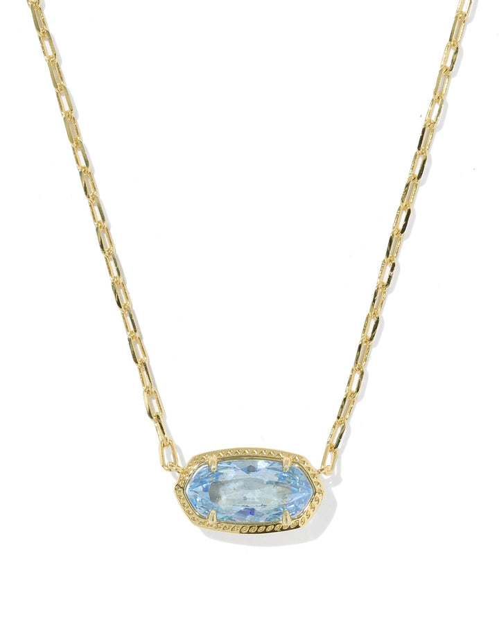 KENDRA SCOTT: ELISA LUXE PENDANT NECKLACE-GOLD/BLUE