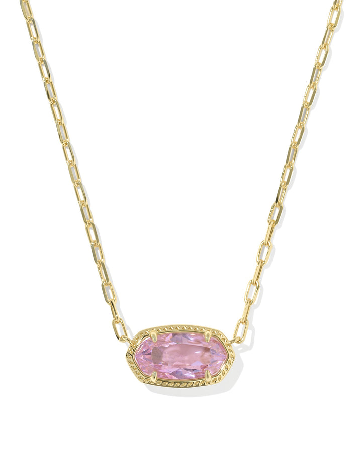 KENDRA SCOTT: ELISA LUXE PENDANT NECKLACE-GOLD/PINK