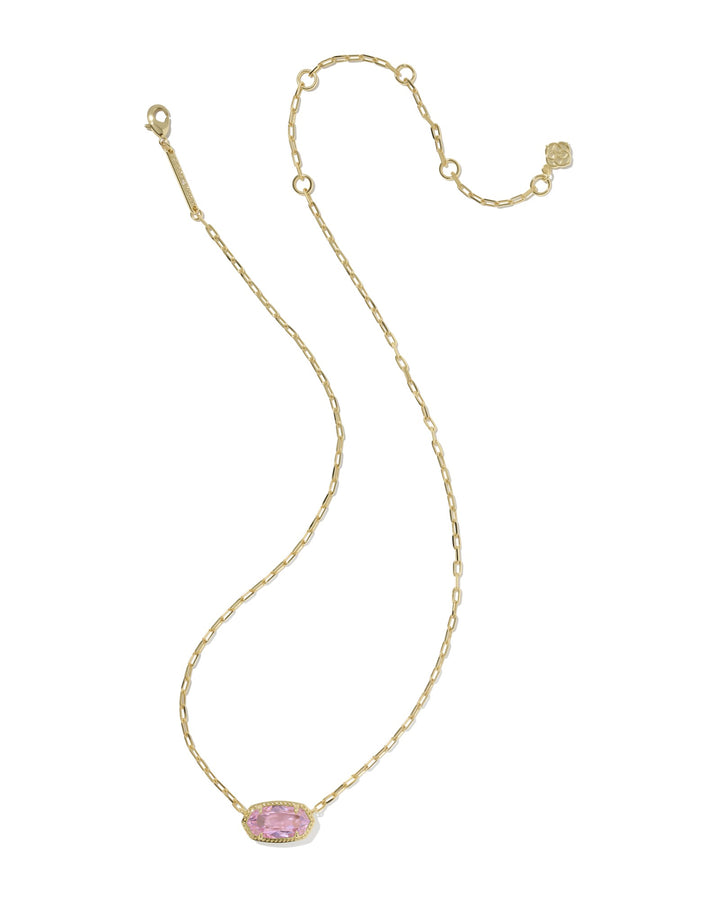 KENDRA SCOTT: ELISA LUXE PENDANT NECKLACE-GOLD/PINK