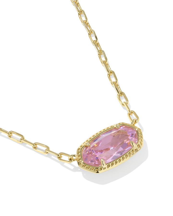 KENDRA SCOTT: ELISA LUXE PENDANT NECKLACE-GOLD/PINK