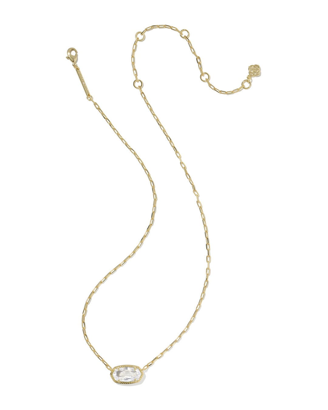 KENDRA SCOTT: ELISA LUXE PENDANT NECKLACE-GOLD/WHITE