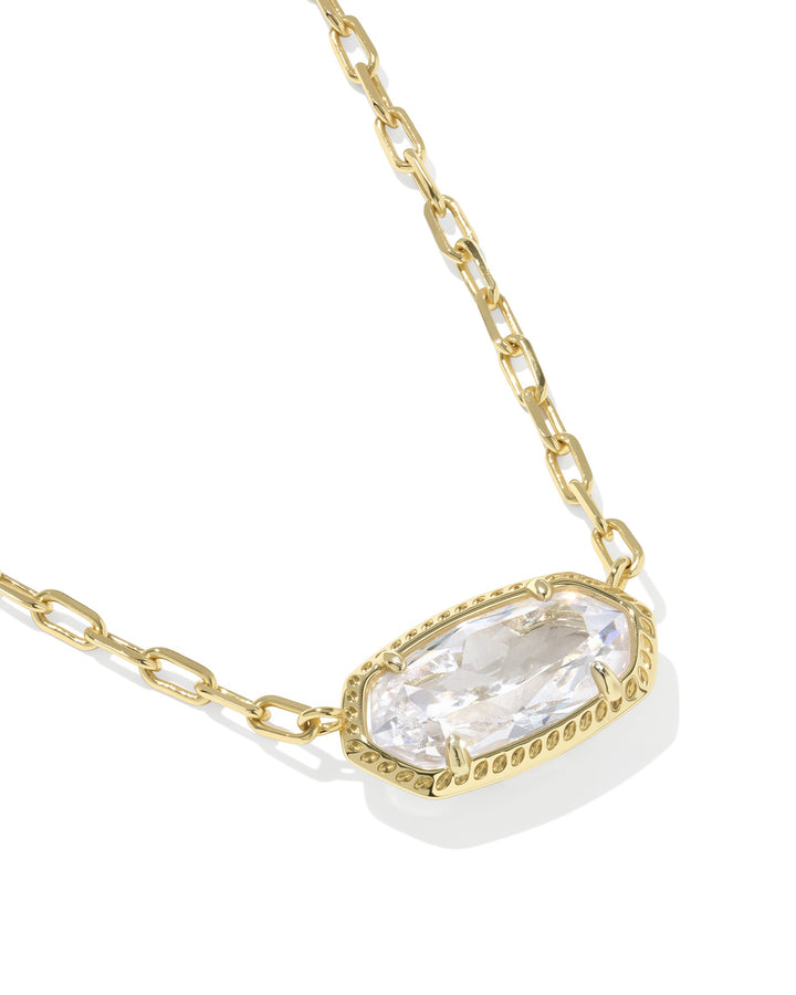 KENDRA SCOTT: ELISA LUXE PENDANT NECKLACE-GOLD/WHITE