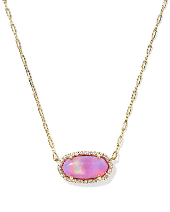 KENDRA SCOTT: ELISA PAVE FRAME PENDANT-GOLD