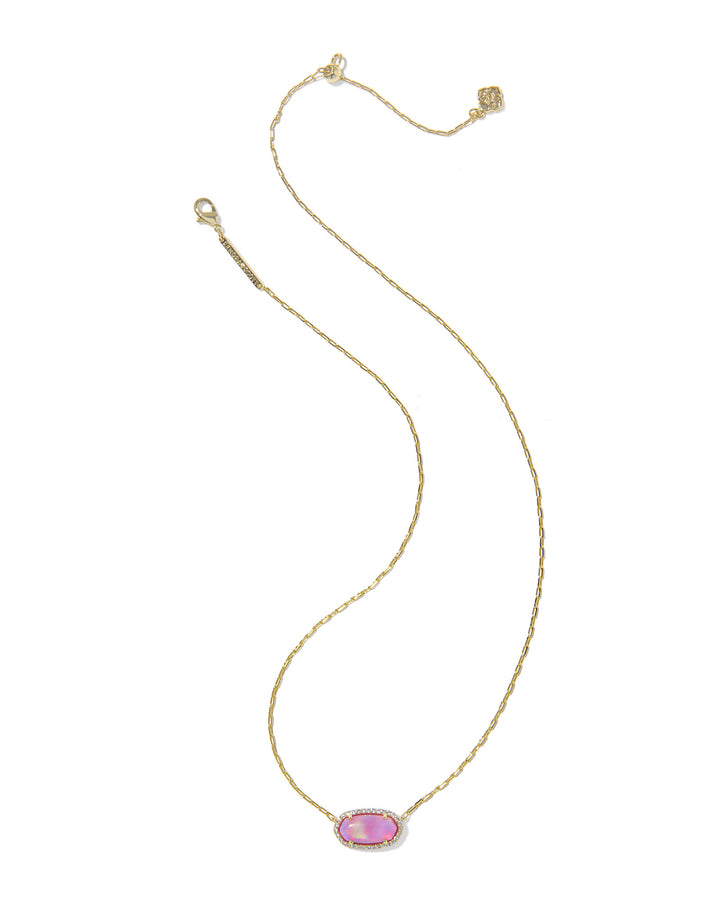 KENDRA SCOTT: ELISA PAVE FRAME PENDANT-GOLD