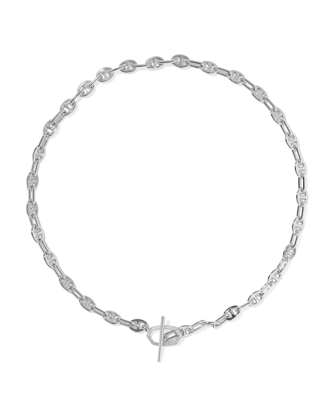 KENDRA SCOTT: ELISA TOGGLE LINK CHAIN NECKLACE-RHODIUM