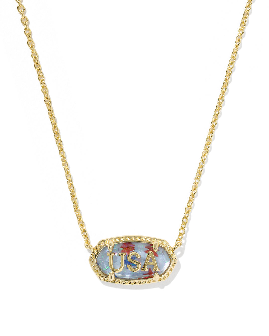 Kendra Scott: Elisa USA Short Pendant Necklace - Gold